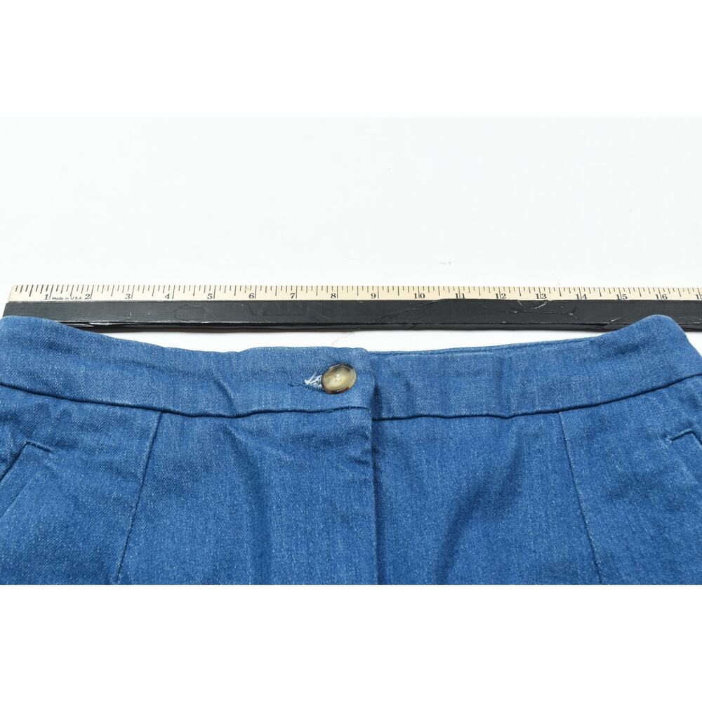 SEZANE Denim Trousers Womens 42 Blue Relaxed Fit Wide-Leg High-Rise - Picture 8 of 13